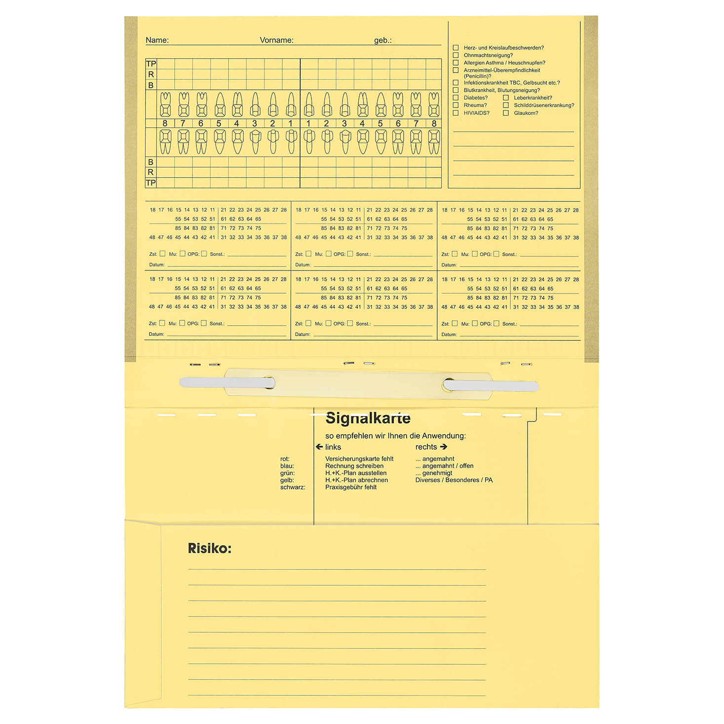 Kartei A5/SL mit eingezogener Heftzunge