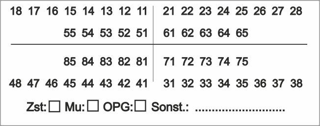 Zahnschema Stempel ZDL