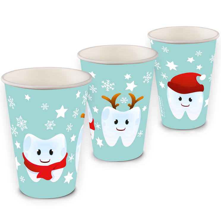 Bundle 3 für 2 -  Mundspülbecher Hartpapier, recyclebar, Wintertime