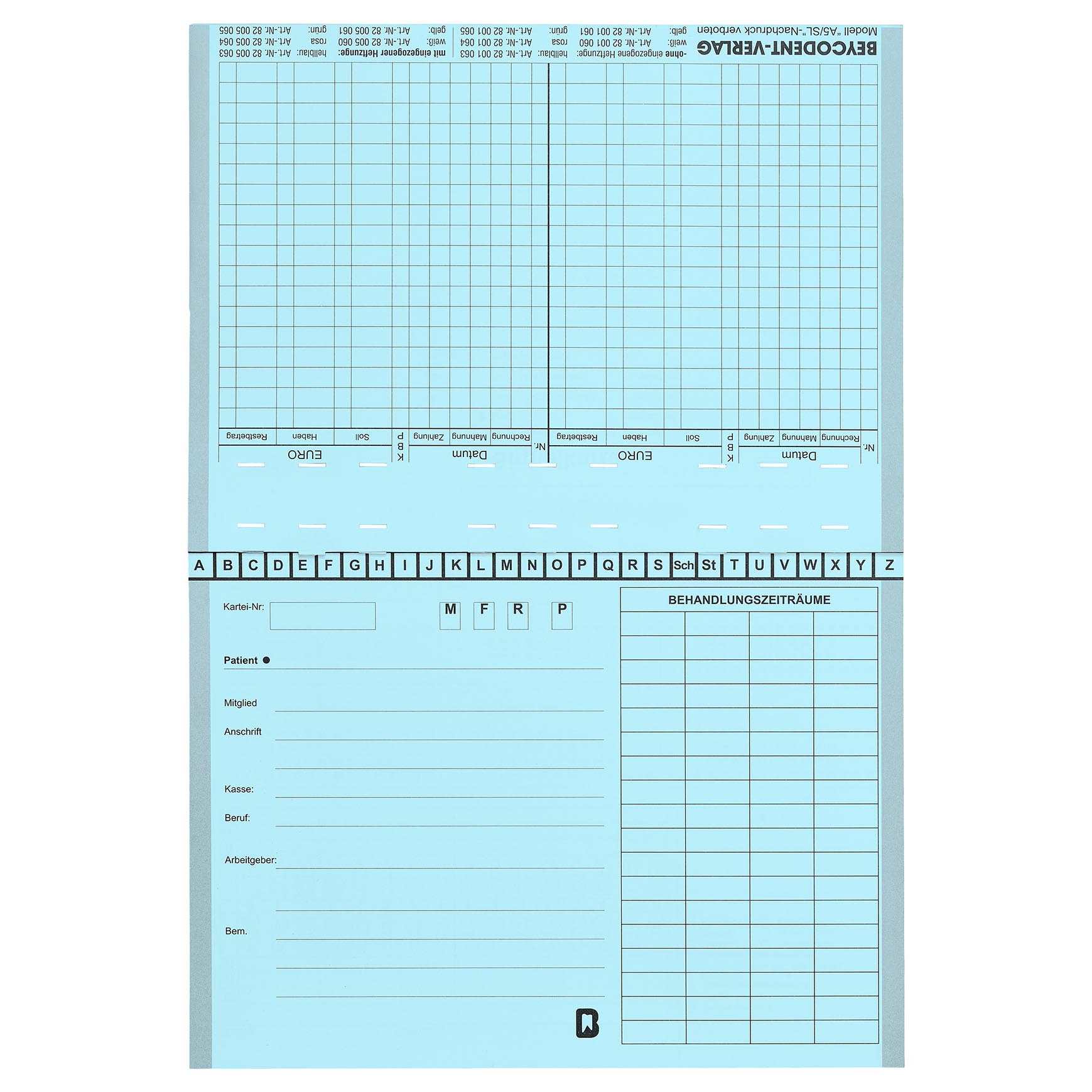 Kartei A5/SL mit eingezogener Heftzunge