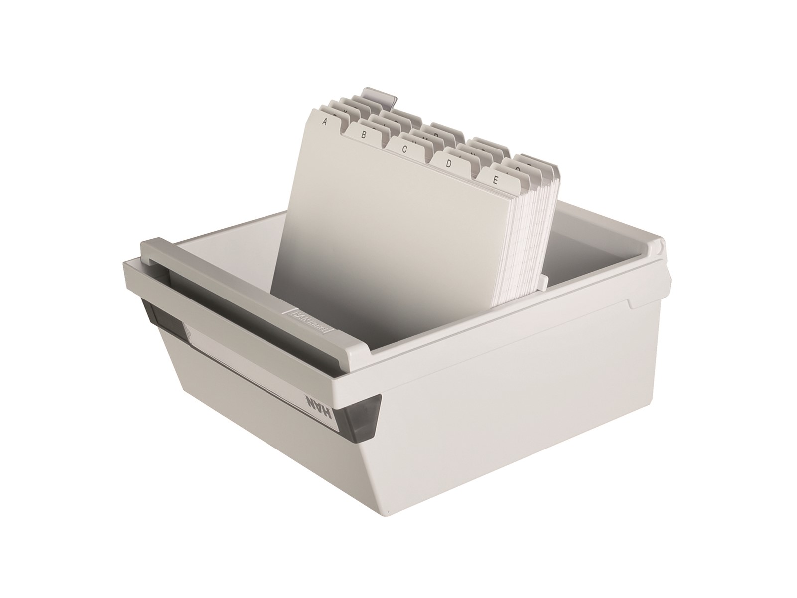 Karteikasten DIN A5 mit Deckel, grau