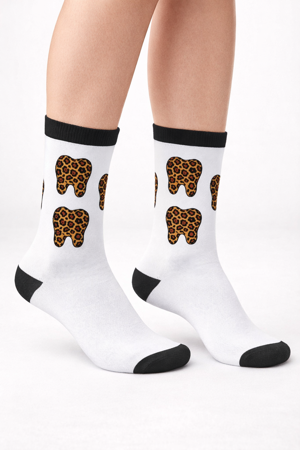 BEYCO-SOCKS Leozahn white unisex | Zahnmuster Socken Leoprint