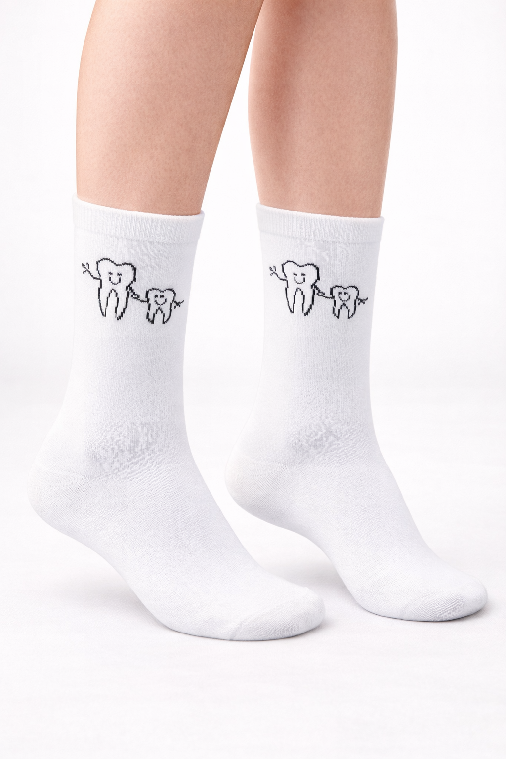 BEYCO-SOCKS  Dreamteam black white unisex | Zahn Motiv Socken weiß/schwarz