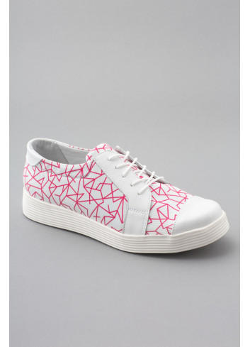 Med-Sneaker Damen Halbschuh Geometrisch/pink