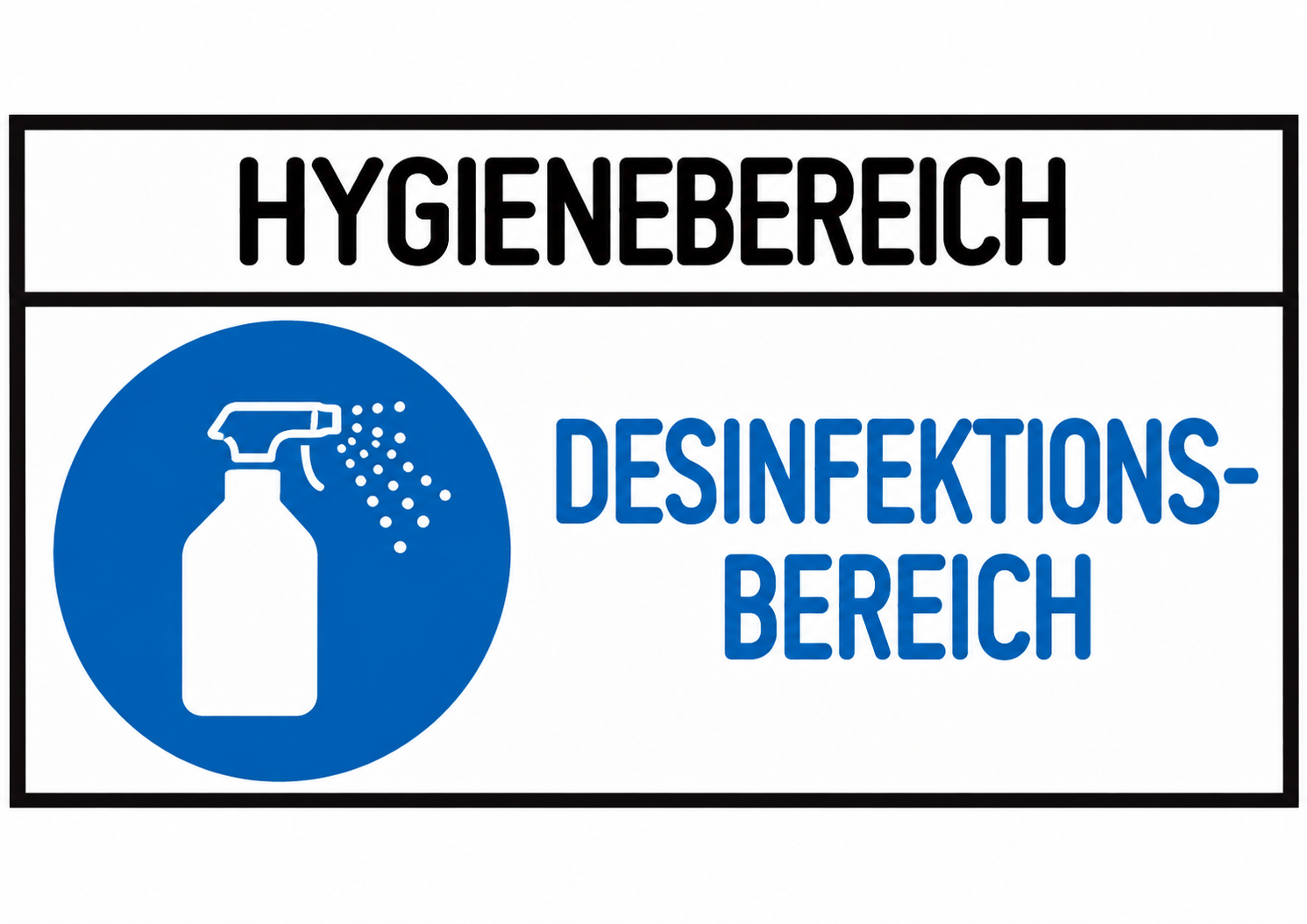 Hygienebereich Hygieneschild „Desinfektionsbereich“ – DIN A6 quer