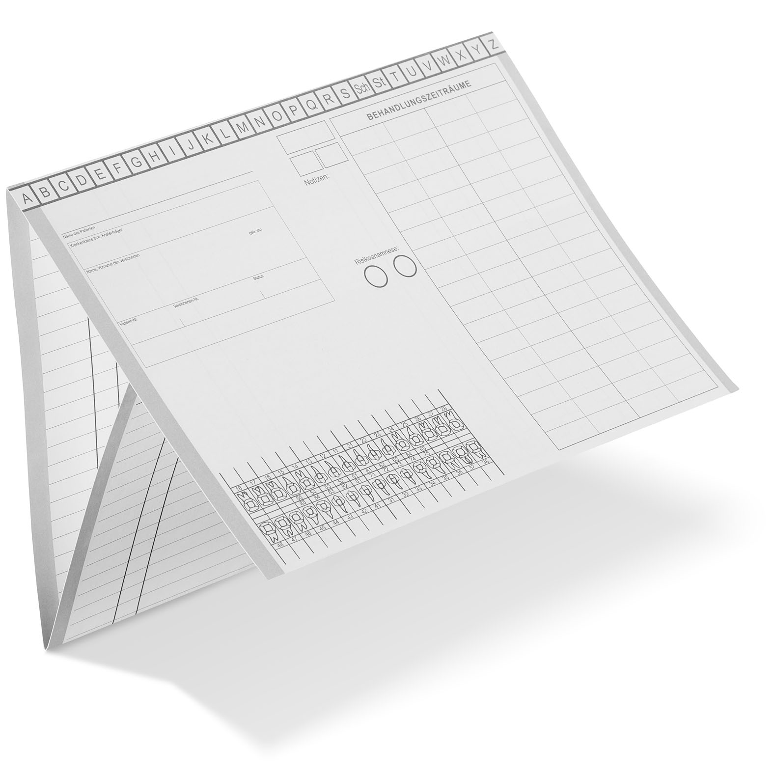Kartei-Faltmappe A5  / Dental, Zahnarztkartei