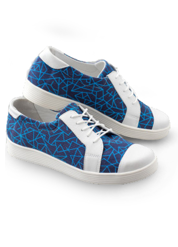116 Med-Sneaker Damenhalbschuh Muster/blau