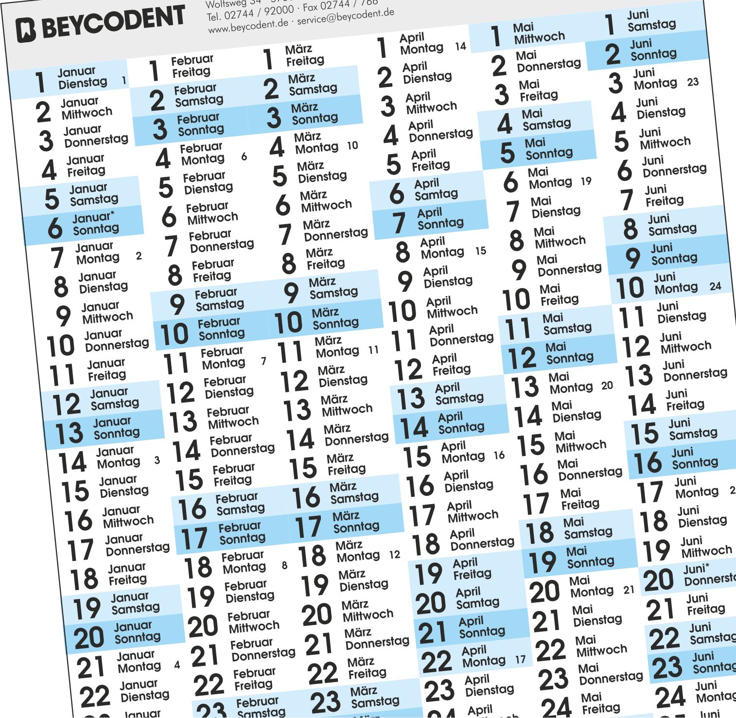 Datum-Etiketten 2025 mit Jahresübersicht