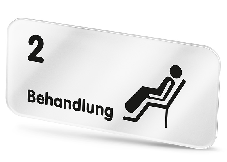 Plexiglasschild Behandlung 2