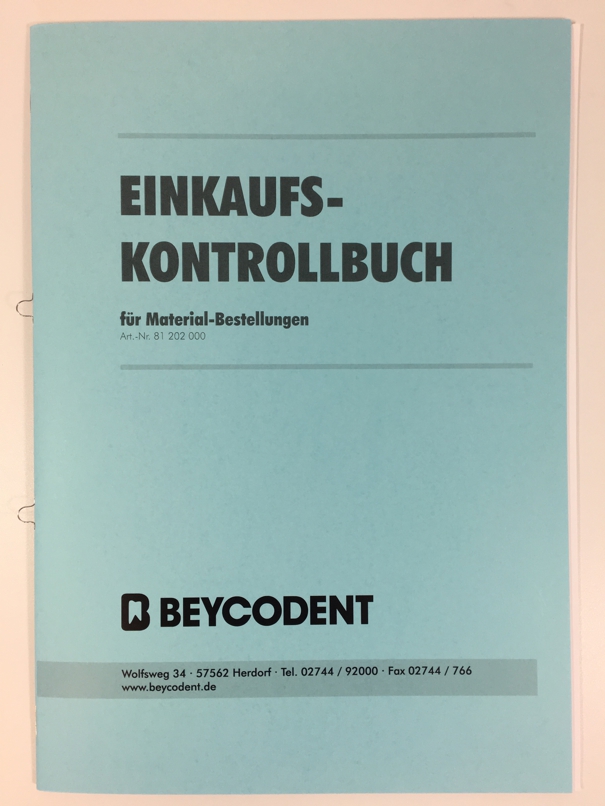 Einkaufs Kontrollbuch Dental Beycodent