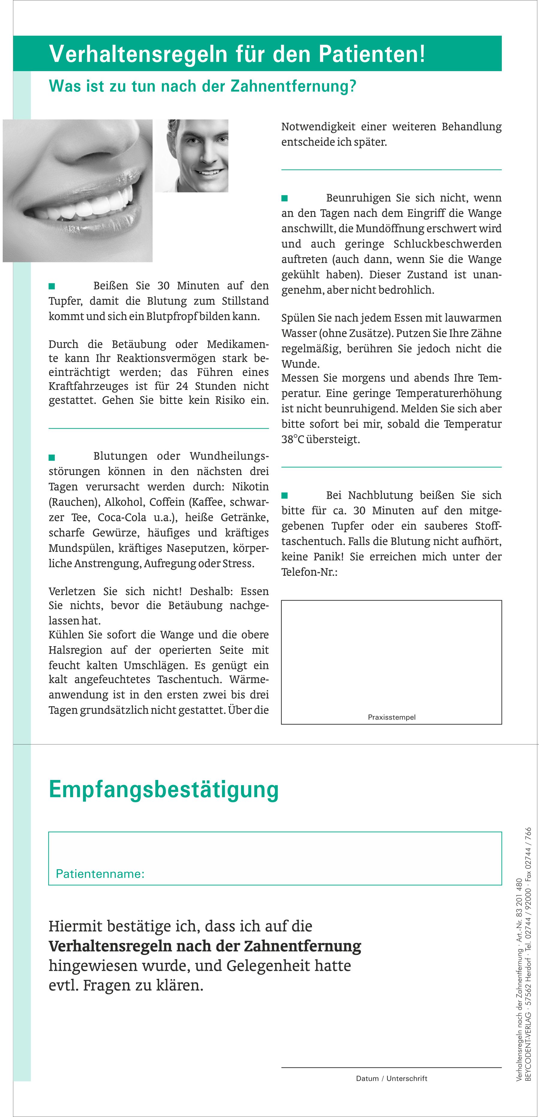83201480_Vehaltensregeln_nach_Zahnextraktion