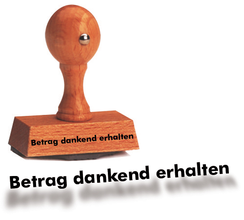 Handstempel -Betrag dankend erhalten-