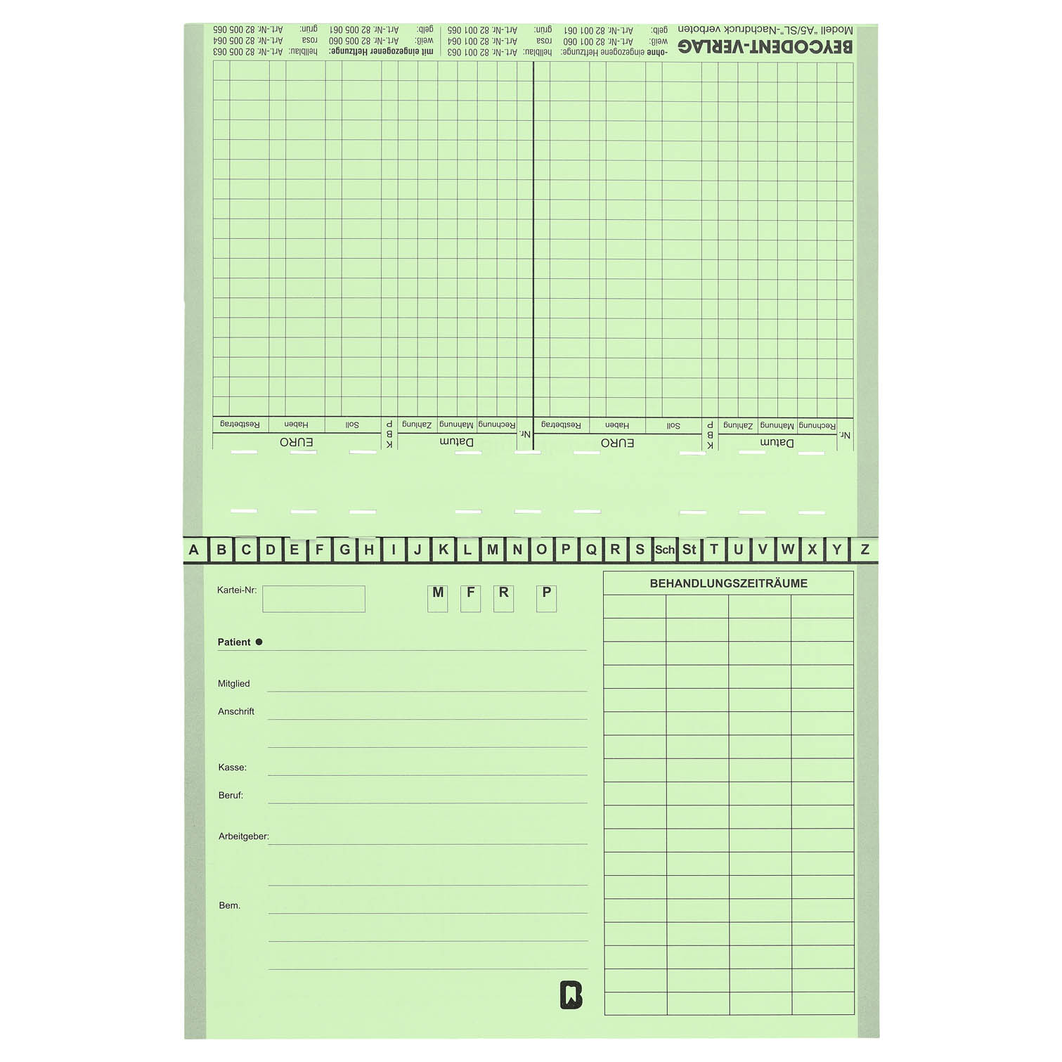 Kartei A5/SL mit eingezogener Heftzunge