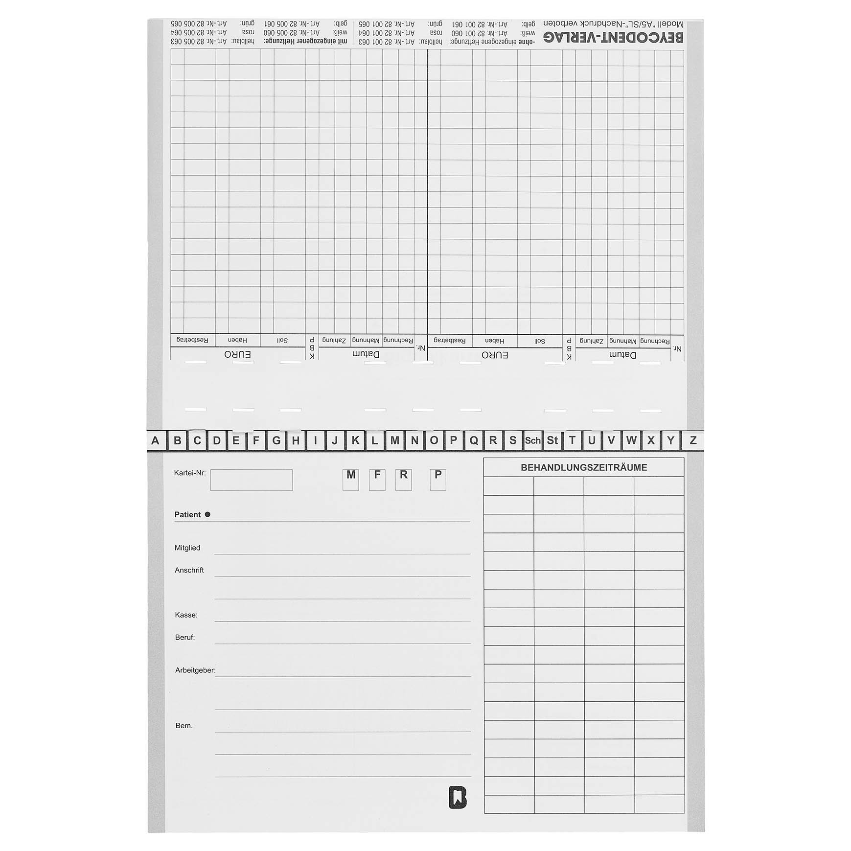 Kartei A5/SL mit eingezogener Heftzunge