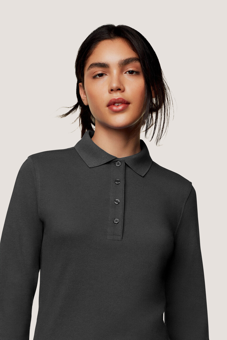 Modell 6215 HAKRO Damen Longsleeve-Poloshirt Mikralinar®