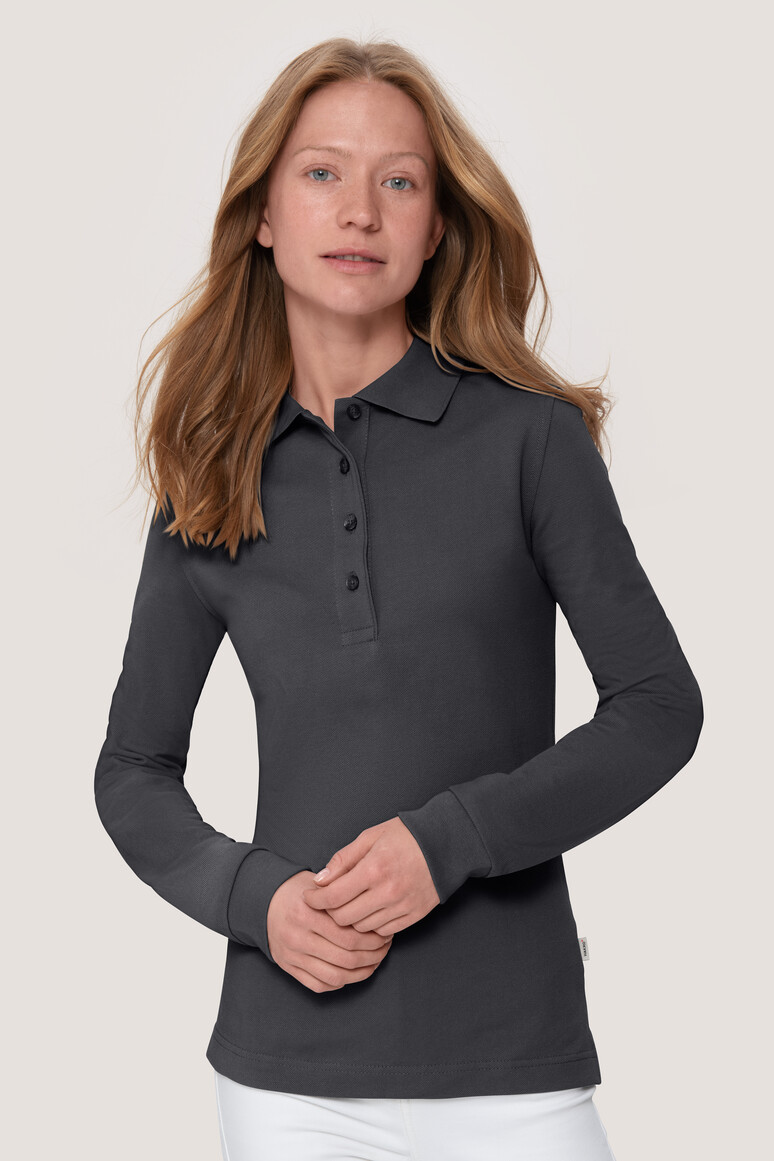 Modell 6215 HAKRO Damen Longsleeve-Poloshirt Mikralinar®