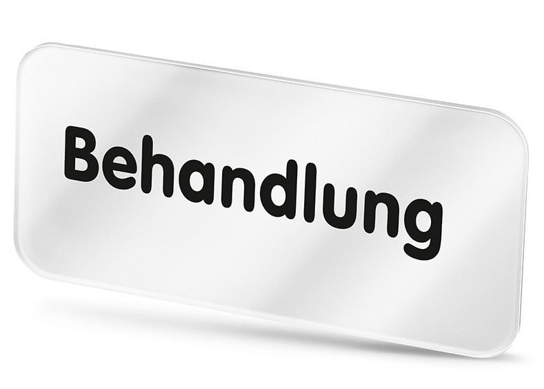 Plexiglasschild Behandlung