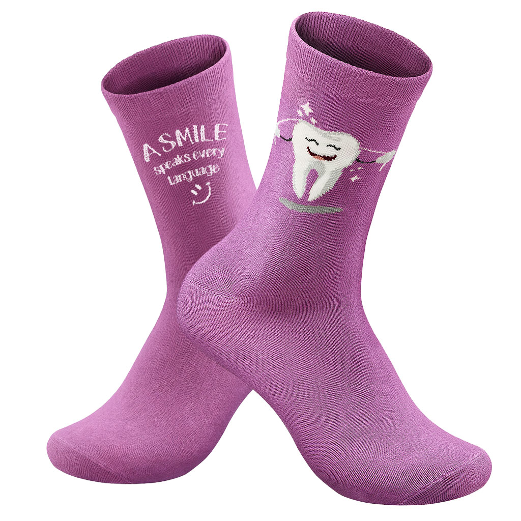 BEYCO-SOCKS Pinkypink rosa unisex | Socken Zahn Motiv Dental