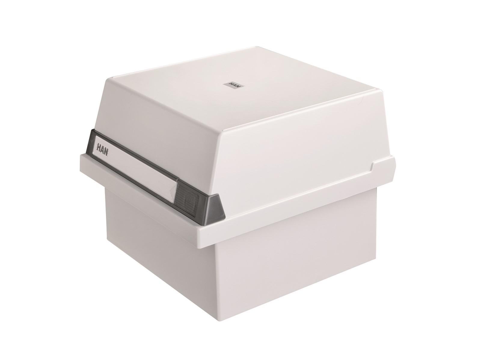 Karteikasten DIN A5 mit Deckel, grau