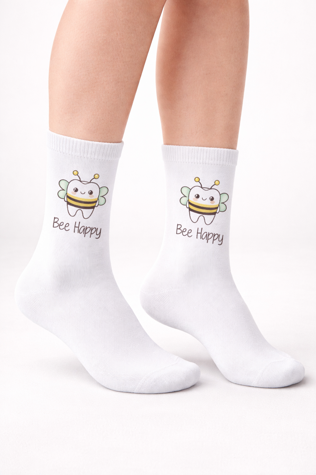 BEYCO-SOCKS Bee Happy white unisex | Biene Zahn Design Socken