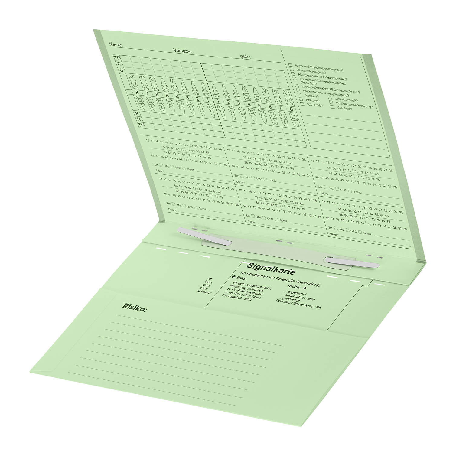 Kartei A5/SL mit eingezogener Heftzunge