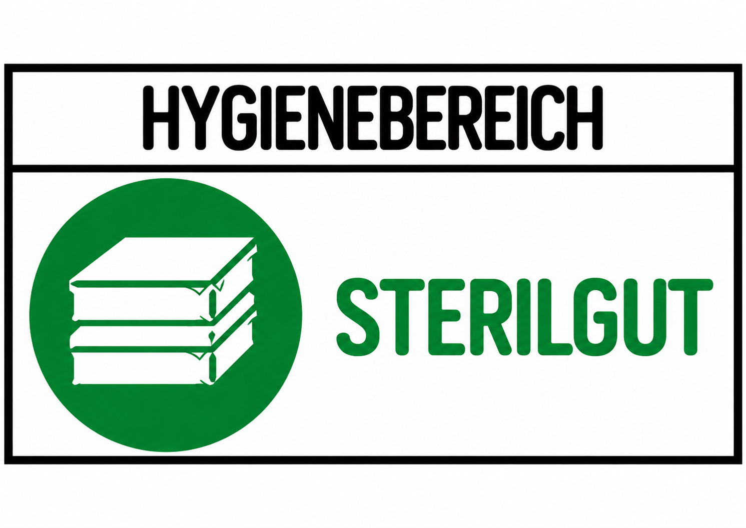 Hygienebereich Hygieneschild „Sterilgut“ – DIN A6 quer