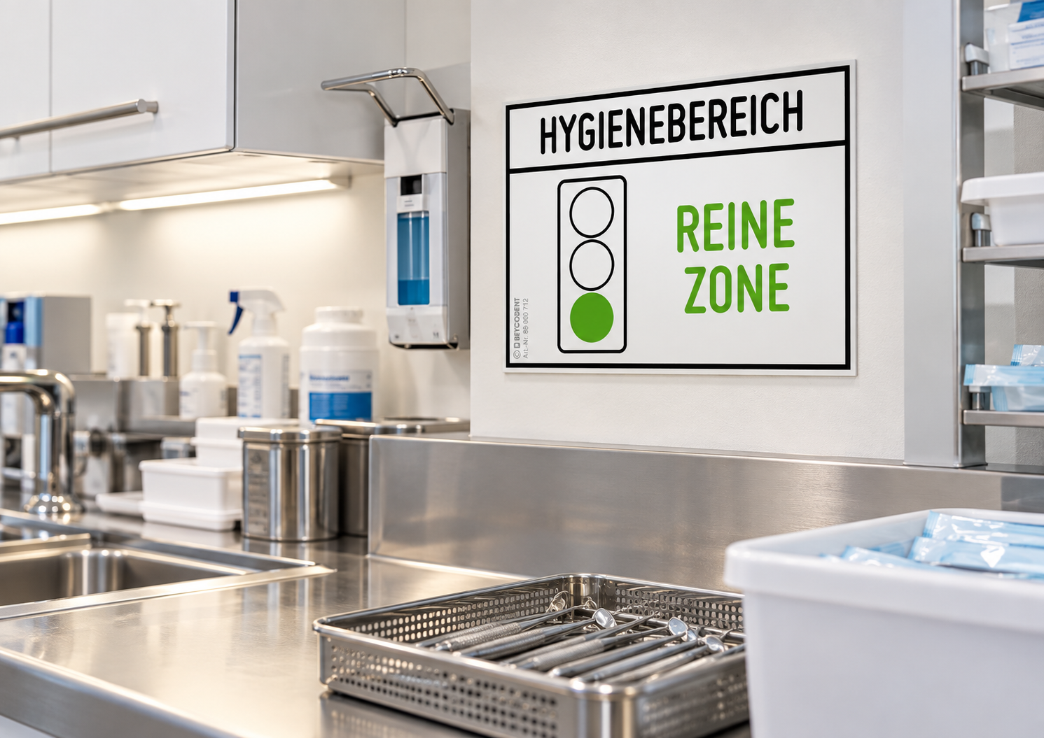 Selbstklebeschild - Hygienebereich 3er-Set